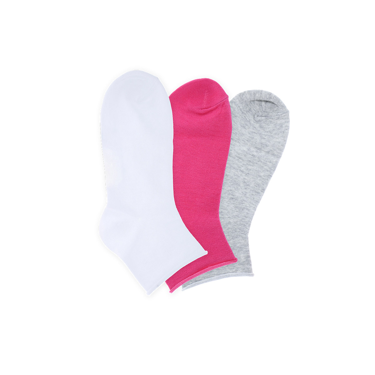 3 Calza Quarter Donna Cotonella Ass B.co Grigio ID001K3_00100_4