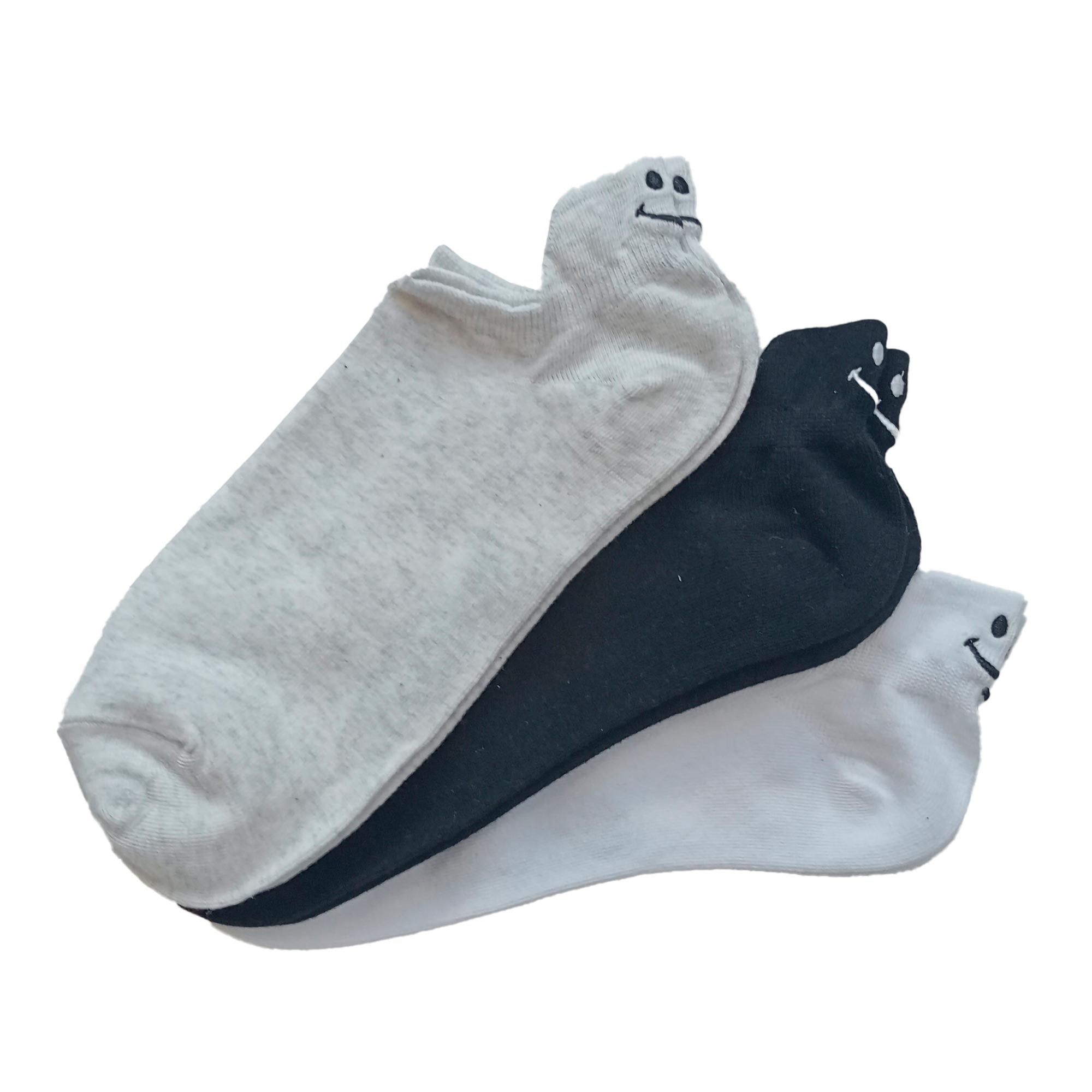 3 Calza Sneaker Donna Cotonella Ass B.co Nero G ID074K3_00100_3