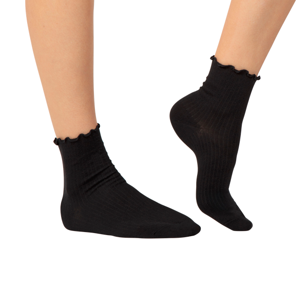 3 Calza Corta Donna Cotonella Ass Nero Panna ID075K3_00100