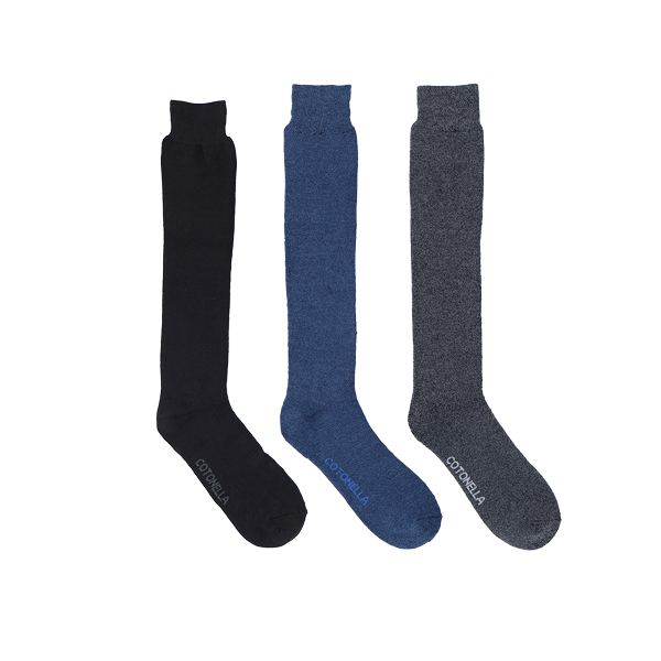 3 Calza Lunga Uomo Cotonella Ass Nero-blu-an IU030K3_00100_3