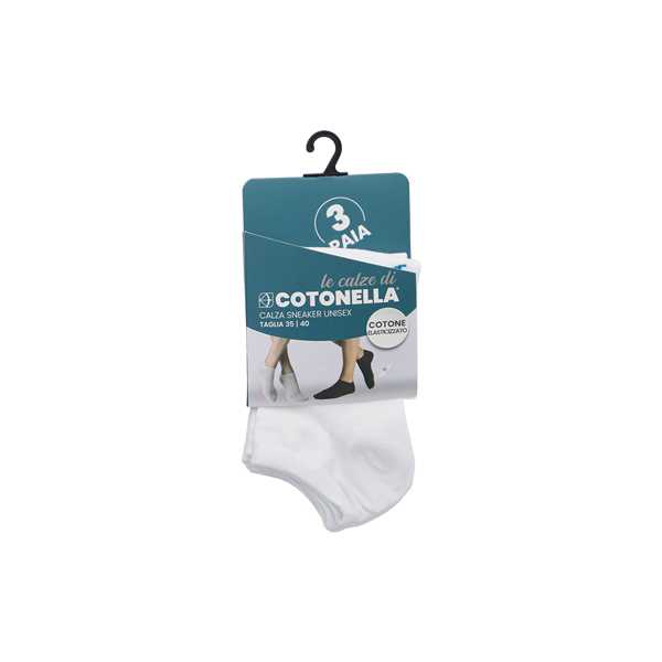 3 Calza Sneaker Cotonella Bianco IX003K3_00001_4